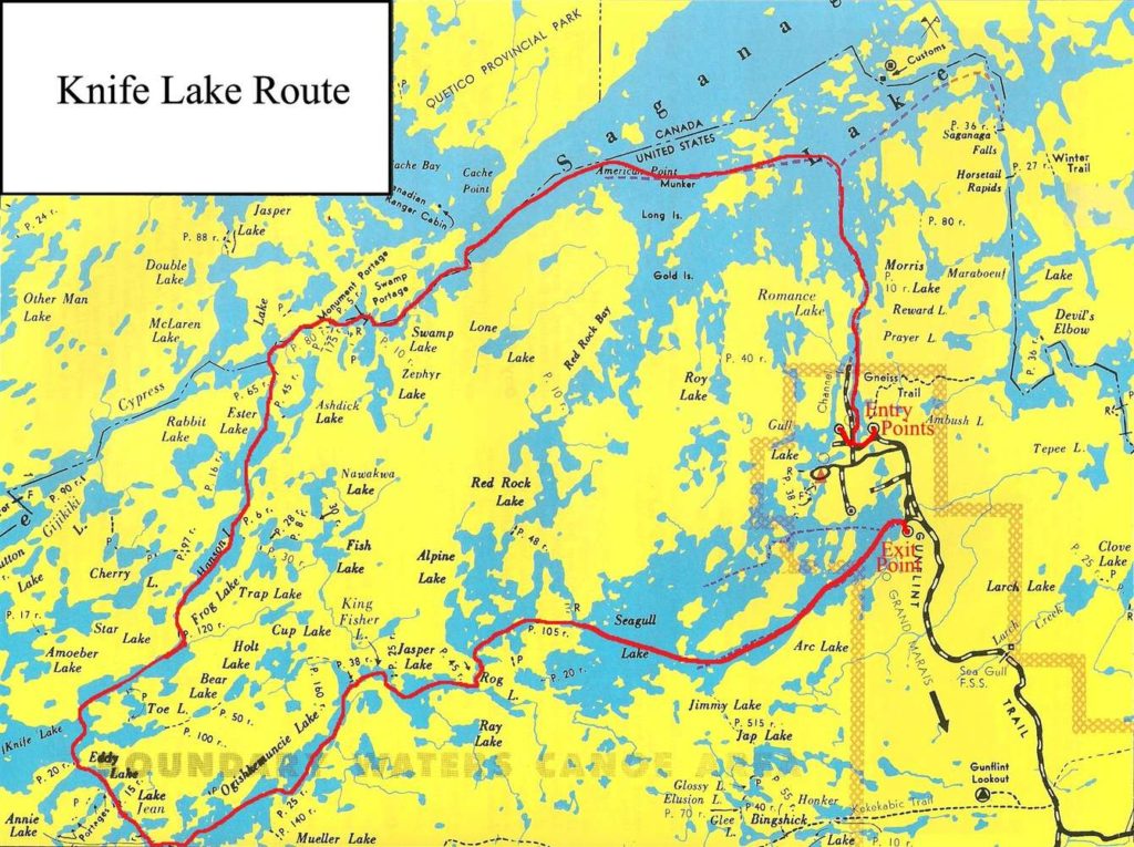 BWCA Routes, Knife Lake Route